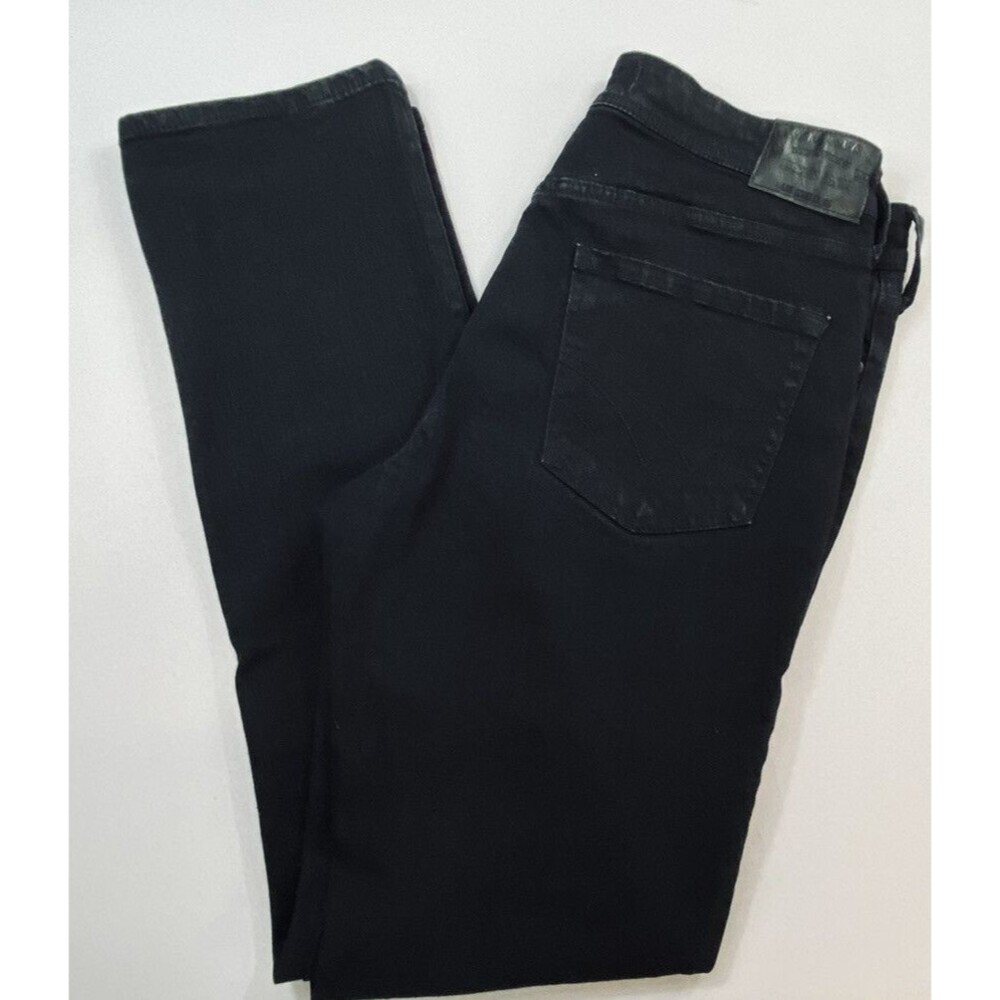 Seven 7 Womens Black Denim 5 Pocket Stretch Slim Fit Straight Leg Jeans W 32